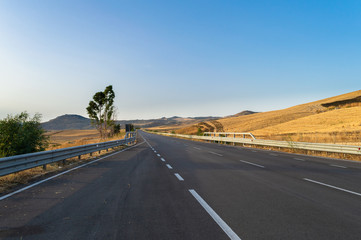 Landscape from the State Highway, Caltanissetta, Sicily, Italy, Europe