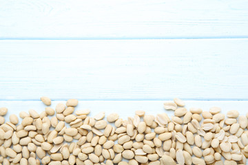 Peanuts on wooden table