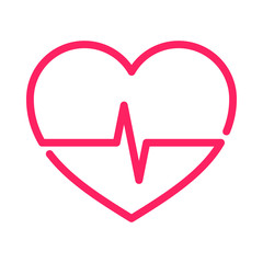 Heart with electrocardiogram icon. Heartbeat illustration.