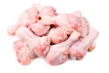 Tasty raw chicken legs. Top view.
