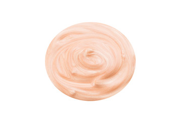 Liquid body and face highlighter isolated on white background. Beige color.  Body cream.