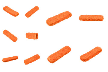 Fish stick isolated on white background.
