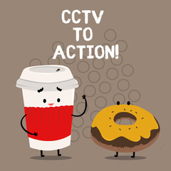 Writing note showing Cctv In Action. Business photo showcasing Selfcontained surveillance system comprising cameras