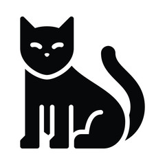 Cat sitting icon. simple cat symbol.