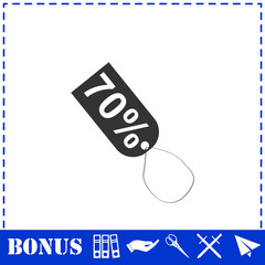 70 percent discount icon flat