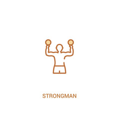 strongman concept 2 colored icon. simple line element illustration. outline brown strongman symbol. can be used for web and mobile ui/ux.