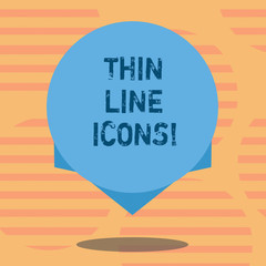 Word writing text Thin Line Icons. Business concept for Symbols used in cellphones and other apps like buttons Blank Color Circle Floating photo with Shadow and Design at the Edge