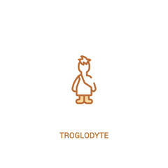 troglodyte concept 2 colored icon. simple line element illustration. outline brown troglodyte symbol. can be used for web and mobile ui/ux.