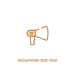 megaphone side view concept 2 colored icon. simple line element illustration. outline brown megaphone side view symbol. can be used for web and mobile ui/ux.