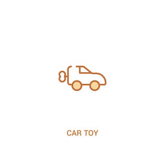 car toy concept 2 colored icon. simple line element illustration. outline brown car toy symbol. can be used for web and mobile ui/ux.