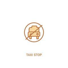taxi stop concept 2 colored icon. simple line element illustration. outline brown taxi stop symbol. can be used for web and mobile ui/ux.