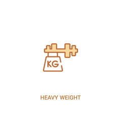 heavy weight concept 2 colored icon. simple line element illustration. outline brown heavy weight symbol. can be used for web and mobile ui/ux.