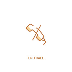 end call concept 2 colored icon. simple line element illustration. outline brown end call symbol. can be used for web and mobile ui/ux.