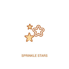 sprinkle stars concept 2 colored icon. simple line element illustration. outline brown sprinkle stars symbol. can be used for web and mobile ui/ux.