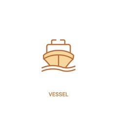 vessel concept 2 colored icon. simple line element illustration. outline brown vessel symbol. can be used for web and mobile ui/ux.