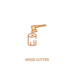 wood cutter concept 2 colored icon. simple line element illustration. outline brown wood cutter symbol. can be used for web and mobile ui/ux.