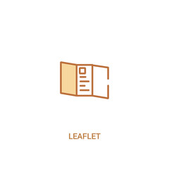 leaflet concept 2 colored icon. simple line element illustration. outline brown leaflet symbol. can be used for web and mobile ui/ux.