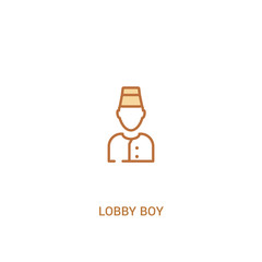 lobby boy concept 2 colored icon. simple line element illustration. outline brown lobby boy symbol. can be used for web and mobile ui/ux.