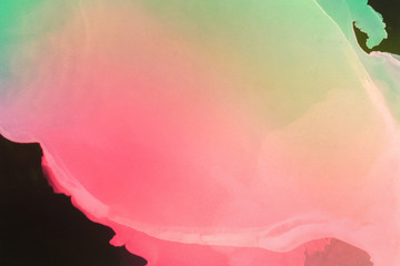 Colorful hand painted ink background. Abstract delicate texture. Contemporary wallpaper.