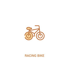 Fototapeta premium racing bike concept 2 colored icon. simple line element illustration. outline brown racing bike symbol. can be used for web and mobile ui/ux.