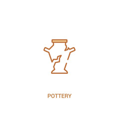 pottery concept 2 colored icon. simple line element illustration. outline brown pottery symbol. can be used for web and mobile ui/ux.