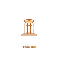phone box concept 2 colored icon. simple line element illustration. outline brown phone box symbol. can be used for web and mobile ui/ux.