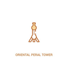 oriental peral tower concept 2 colored icon. simple line element illustration. outline brown oriental peral tower symbol. can be used for web and mobile ui/ux.