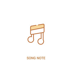 song note concept 2 colored icon. simple line element illustration. outline brown song note symbol. can be used for web and mobile ui/ux.
