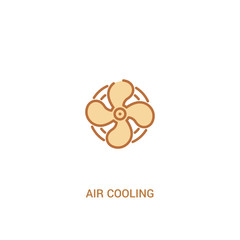 Obraz premium air cooling concept 2 colored icon. simple line element illustration. outline brown air cooling symbol. can be used for web and mobile ui/ux.