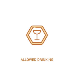 allowed drinking concept 2 colored icon. simple line element illustration. outline brown allowed drinking symbol. can be used for web and mobile ui/ux.
