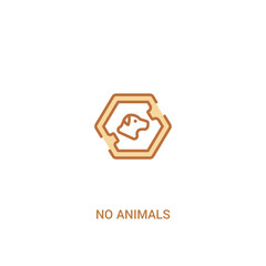 no animals concept 2 colored icon. simple line element illustration. outline brown no animals symbol. can be used for web and mobile ui/ux.