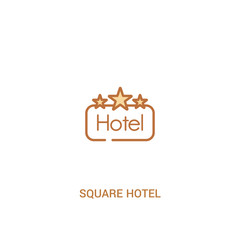 square hotel concept 2 colored icon. simple line element illustration. outline brown square hotel symbol. can be used for web and mobile ui/ux.