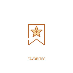 favorites concept 2 colored icon. simple line element illustration. outline brown favorites symbol. can be used for web and mobile ui/ux.