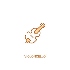 violoncello concept 2 colored icon. simple line element illustration. outline brown violoncello symbol. can be used for web and mobile ui/ux.