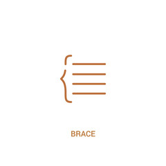 brace concept 2 colored icon. simple line element illustration. outline brown brace symbol. can be used for web and mobile ui/ux.