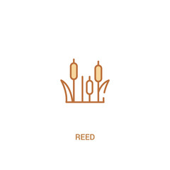 reed concept 2 colored icon. simple line element illustration. outline brown reed symbol. can be used for web and mobile ui/ux.