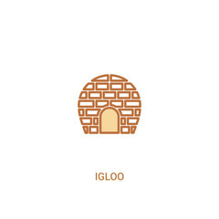 igloo concept 2 colored icon. simple line element illustration. outline brown igloo symbol. can be used for web and mobile ui/ux.