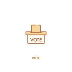 vote concept 2 colored icon. simple line element illustration. outline brown vote symbol. can be used for web and mobile ui/ux.