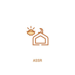 assr concept 2 colored icon. simple line element illustration. outline brown assr symbol. can be used for web and mobile ui/ux.