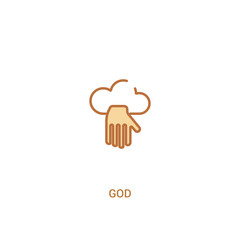 god concept 2 colored icon. simple line element illustration. outline brown god symbol. can be used for web and mobile ui/ux.