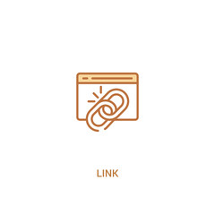 link concept 2 colored icon. simple line element illustration. outline brown link symbol. can be used for web and mobile ui/ux.