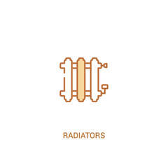 radiators concept 2 colored icon. simple line element illustration. outline brown radiators symbol. can be used for web and mobile ui/ux.