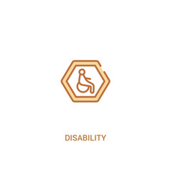 disability concept 2 colored icon. simple line element illustration. outline brown disability symbol. can be used for web and mobile ui/ux.