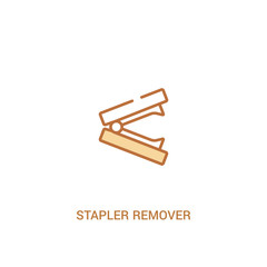 stapler remover concept 2 colored icon. simple line element illustration. outline brown stapler remover symbol. can be used for web and mobile ui/ux.