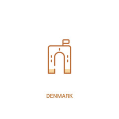 denmark concept 2 colored icon. simple line element illustration. outline brown denmark symbol. can be used for web and mobile ui/ux.