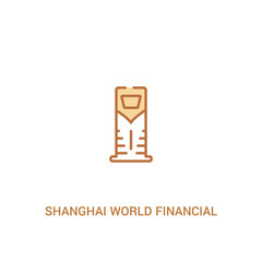 shanghai world financial center concept 2 colored icon. simple line element illustration. outline brown shanghai world financial center symbol. can be used for web and mobile ui/ux.