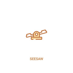 seesaw concept 2 colored icon. simple line element illustration. outline brown seesaw symbol. can be used for web and mobile ui/ux.