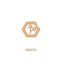 traffic concept 2 colored icon. simple line element illustration. outline brown traffic symbol. can be used for web and mobile ui/ux.