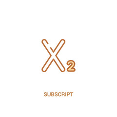subscript concept 2 colored icon. simple line element illustration. outline brown subscript symbol. can be used for web and mobile ui/ux.