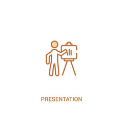 presentation concept 2 colored icon. simple line element illustration. outline brown presentation symbol. can be used for web and mobile ui/ux.